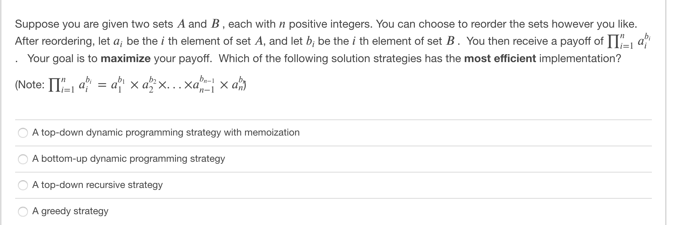 Solved Suppose you are given two sets A and B , each with n | Chegg.com