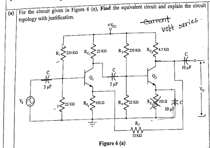 Solved For the circuit given in Figure 6 (a), Find the | Chegg.com