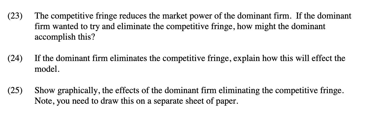 Solved Figure 1 shows a Stackelberg dominant firm model with | Chegg.com