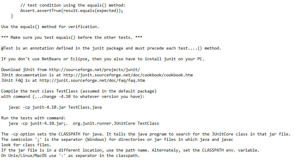 Solved c) Write JUnit unit test methods in file | Chegg.com