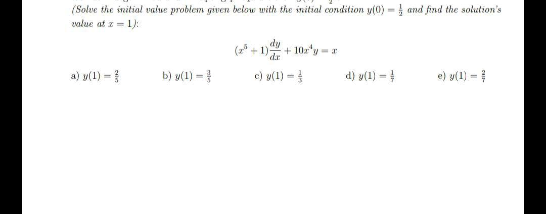 Solved (Solve the initial value problem given below with the | Chegg.com