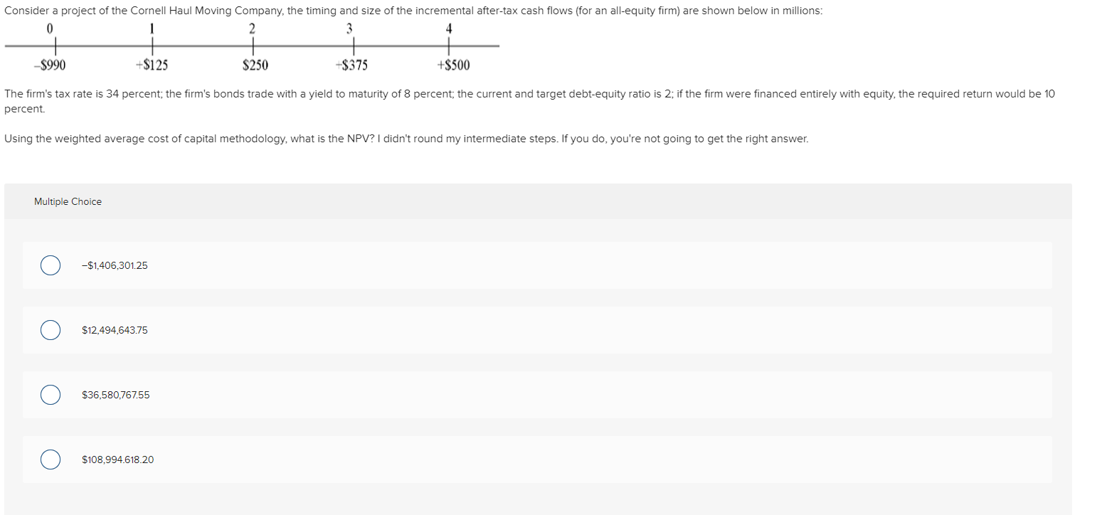 Solved Consider a project of the Cornell Haul Moving