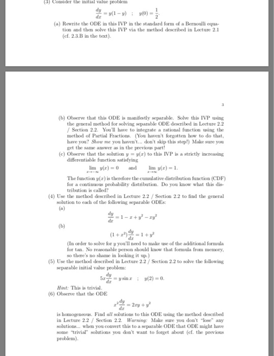 Solved 1) Find the general solution to each of the following | Chegg.com