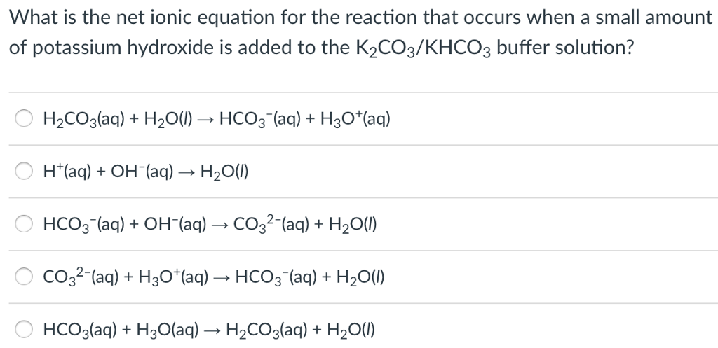 Solved What Is The Net Ionic Equation For The Reaction That 