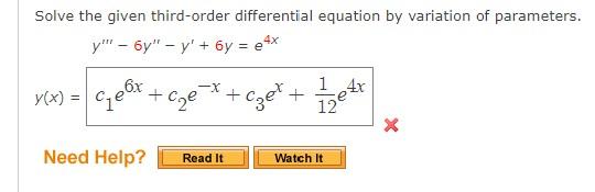 Solved Solve the given third-order differential equation by | Chegg.com