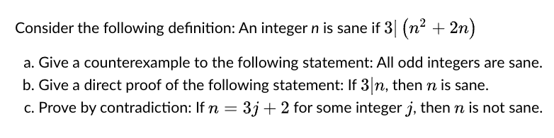 Solved Consider the following definition: An integer n is | Chegg.com