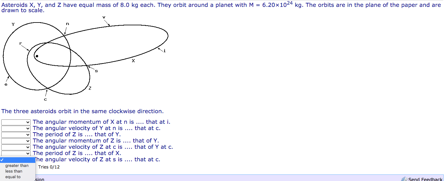 Solved Asteroids X, Y, and Z have equal mass of 8.0 kg each. | Chegg.com