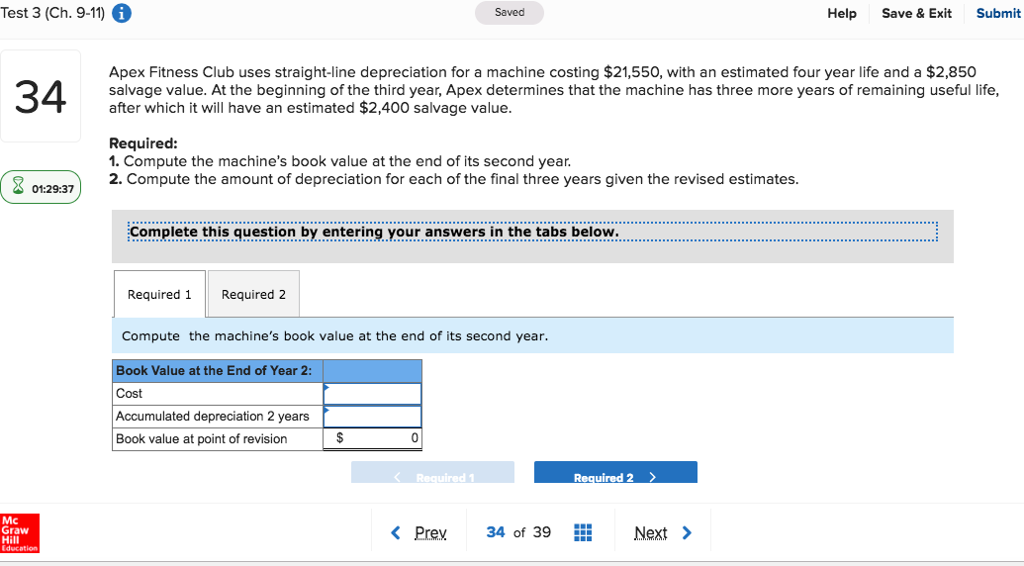Solved Test 3 (Ch. 9-11) 6 Help Save & Exit Submit Saved | Chegg.com