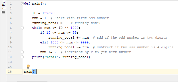 Solved 1. Proj def main(): How 5 6 7 ID = 13262000 num = 1 # | Chegg.com