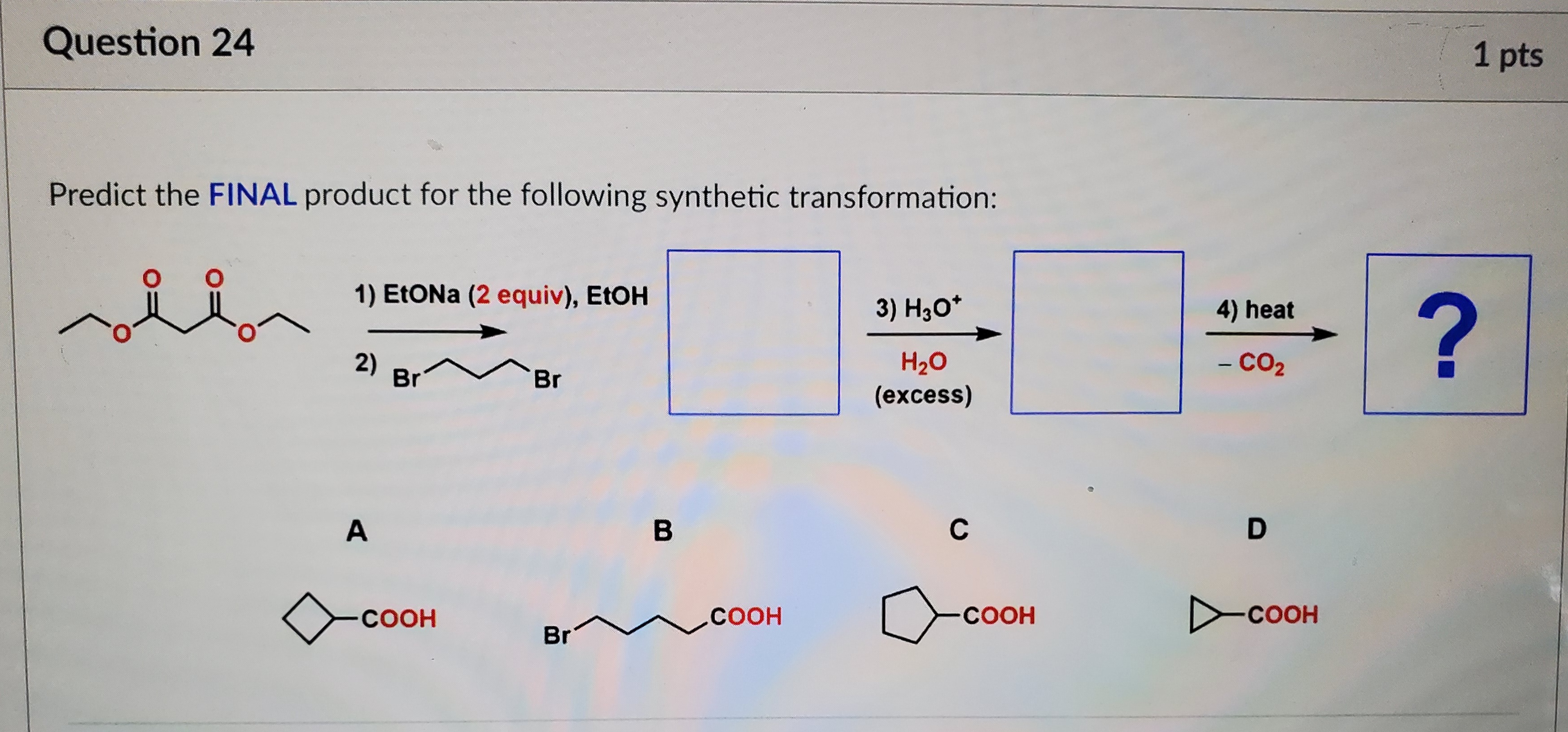 Solved Predict the FINAL product for the following synthetic | Chegg.com