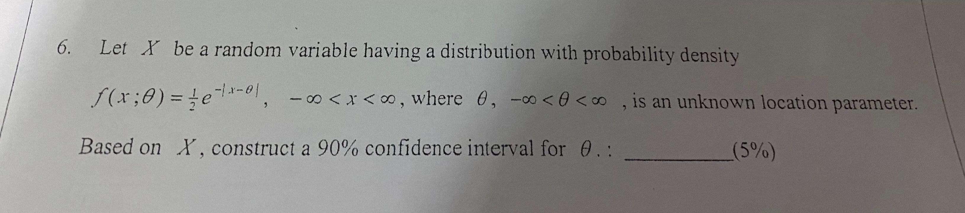6. Let X be a random variable having a distribution | Chegg.com