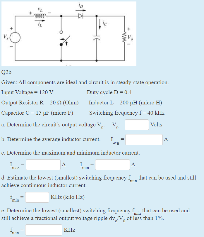 Solved Q2b Given All Components Are Ideal And Circuit Is Chegg Com