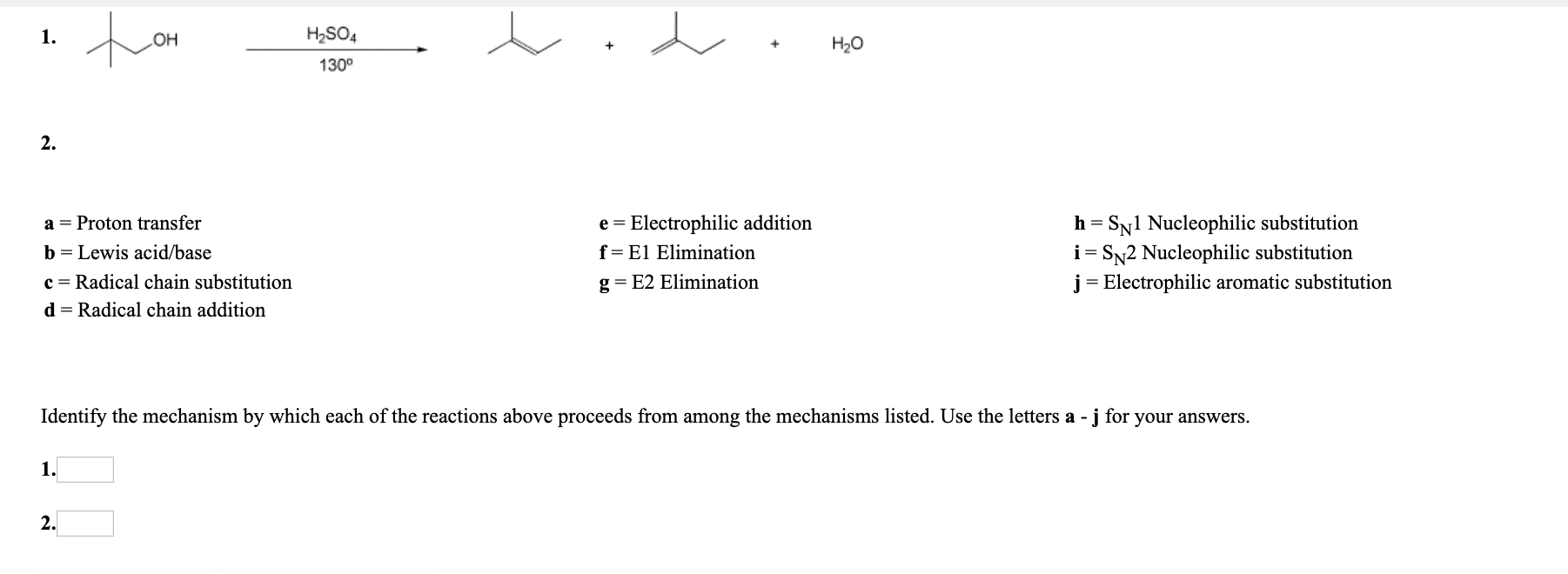 Solved Identify the mechanism by which each of the reactions | Chegg.com