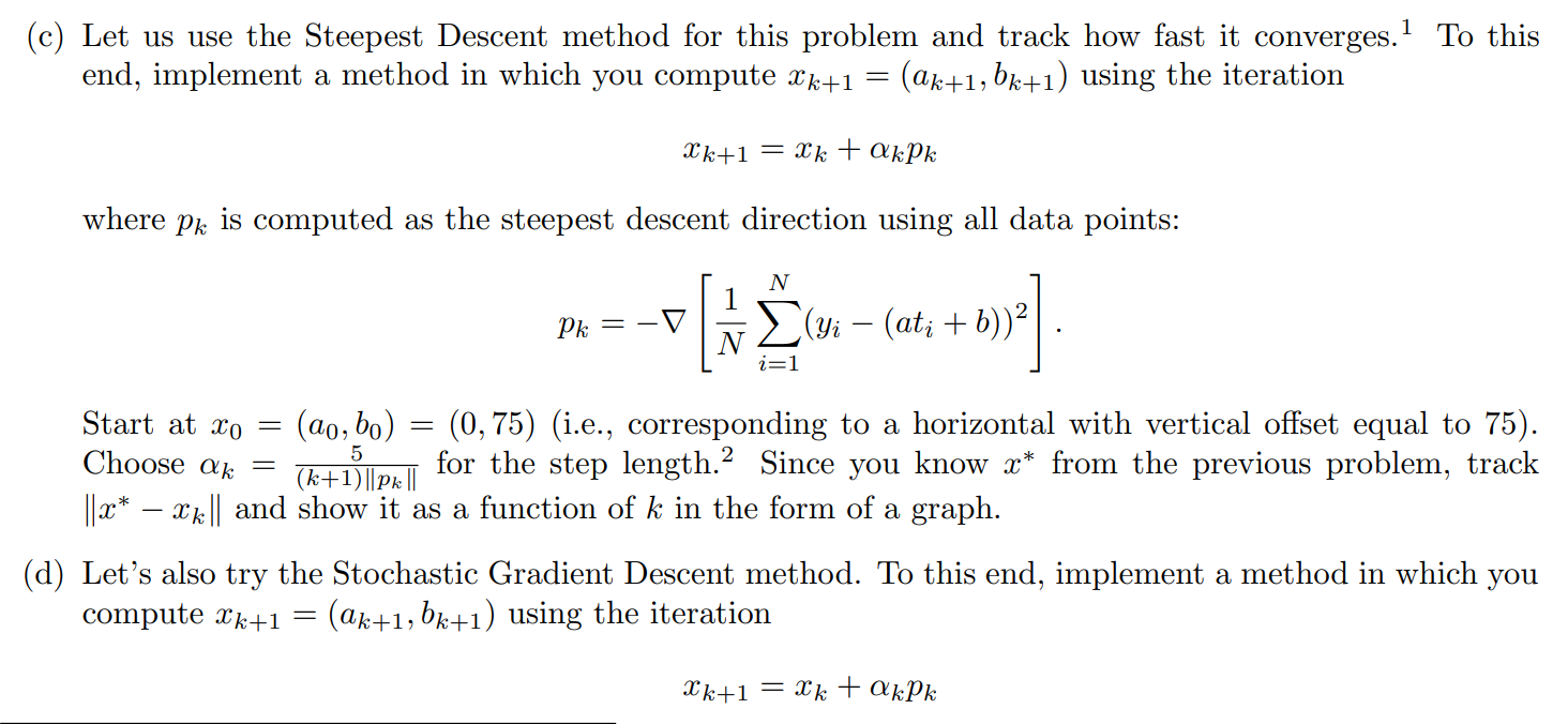 PROBLEM ON STEEPEST DESCENT METHOD 