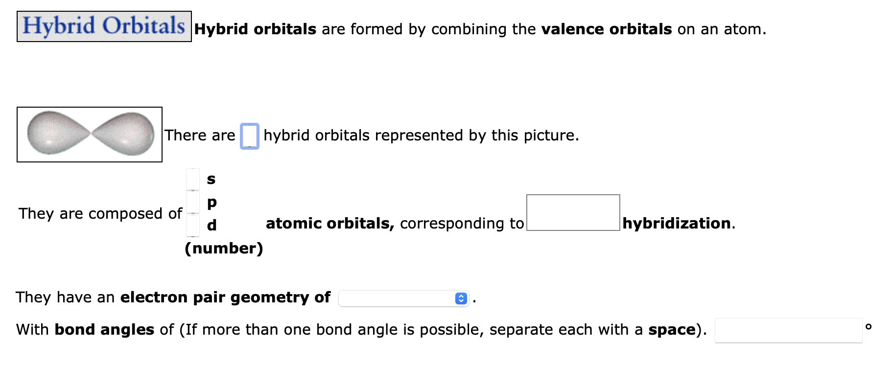 Solved Hybrid orbitals are formed by combining the valence | Chegg.com