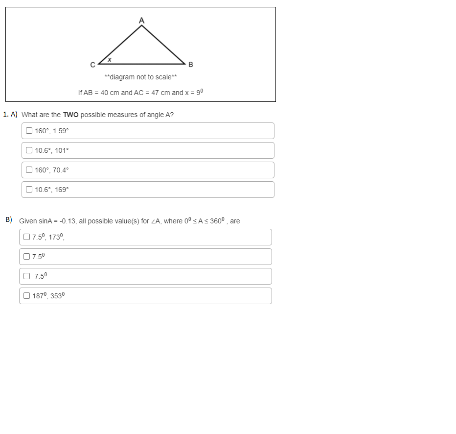 Solved A B B **diagram Not To Scale** If AB = 40 Cm And AC = | Chegg.com