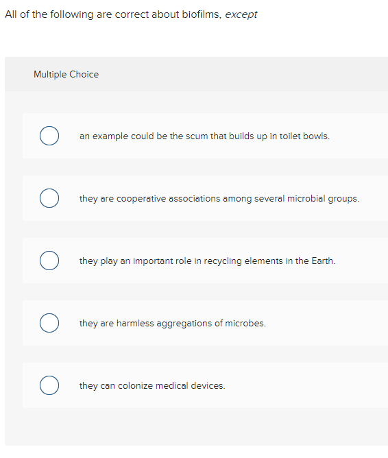 Solved All Of The Following Are Correct About Biofilms Chegg Solved All Of The Following Are Correct About Biofilms Chegg
