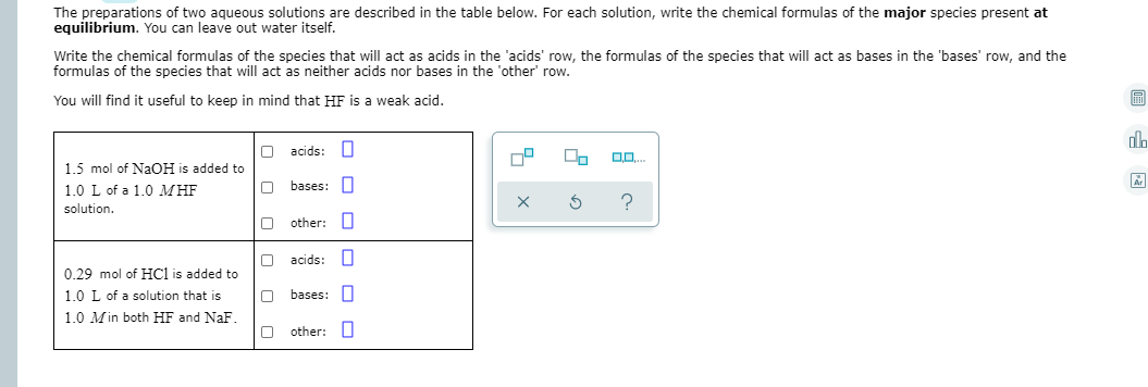 Solved The Preparations Of Two Aqueous Solutions Are | Chegg.com