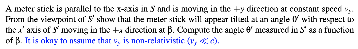 Solved A meter stick is parallel to the x-axis in S and is | Chegg.com