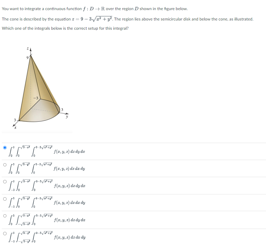 Solved You want to integrate a continuous function f:D→R | Chegg.com