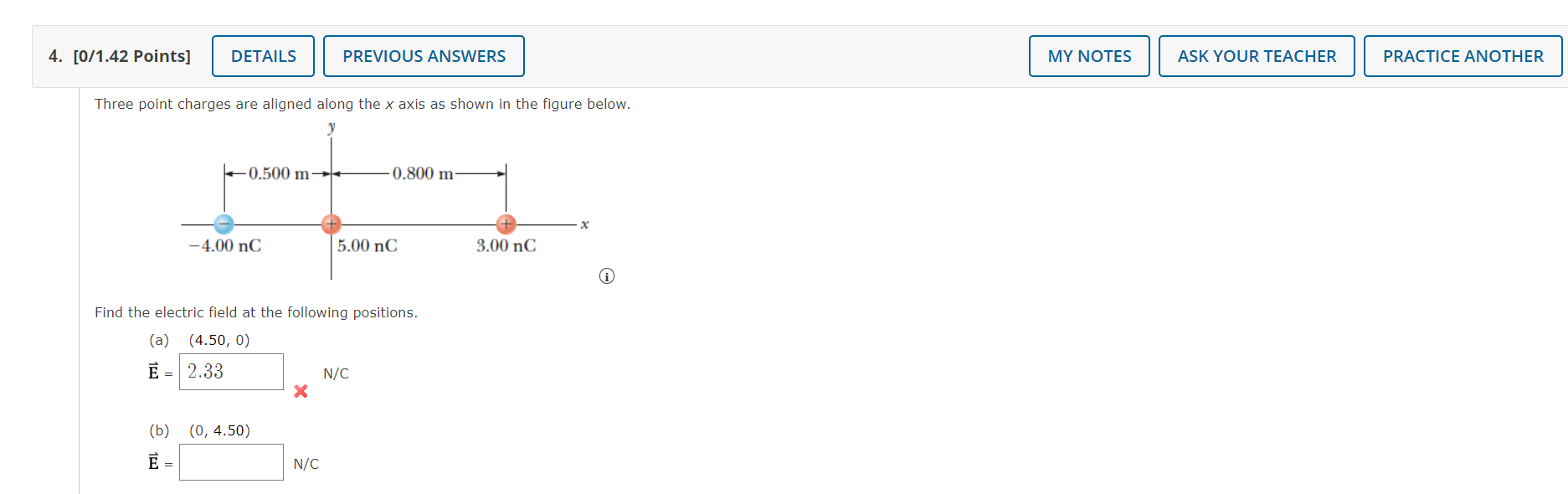 Solved 4. [0/1.42 Points] DETAILS PREVIOUS ANSWERS MY NOTES | Chegg.com