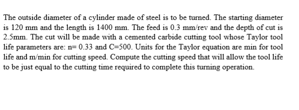 Solved The outside diameter of a cylinder made of steel is | Chegg.com