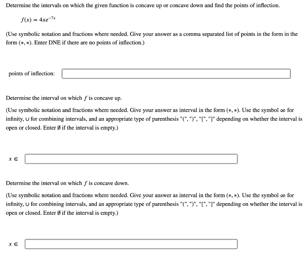 Solved Determine the intervals on which the given function | Chegg.com