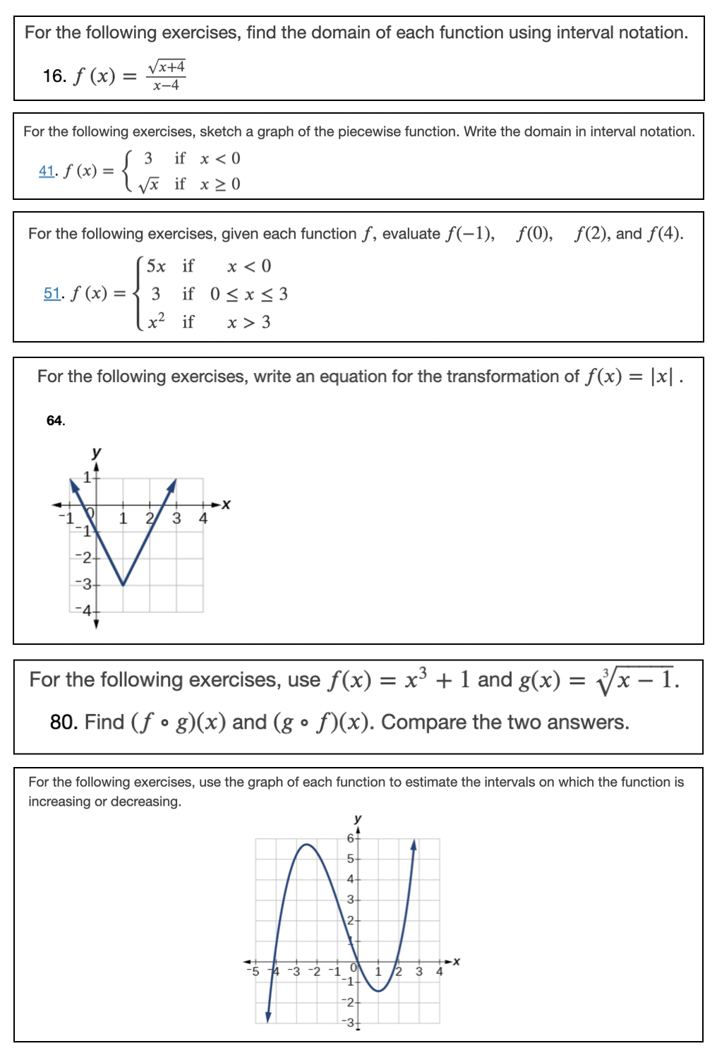 Solved For The Following Exercises Find The Domain Of Each