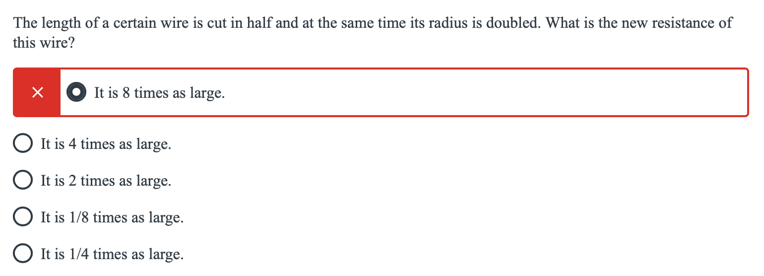 Solved The length of a certain wire is cut in half and at | Chegg.com