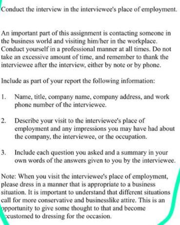 Solved Write an interview Summary Topic: | Chegg.com