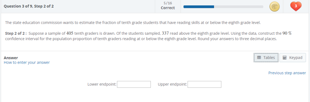 Solved 5/16 Question 3 of 9, Step 2 of 2 Correct The state | Chegg.com