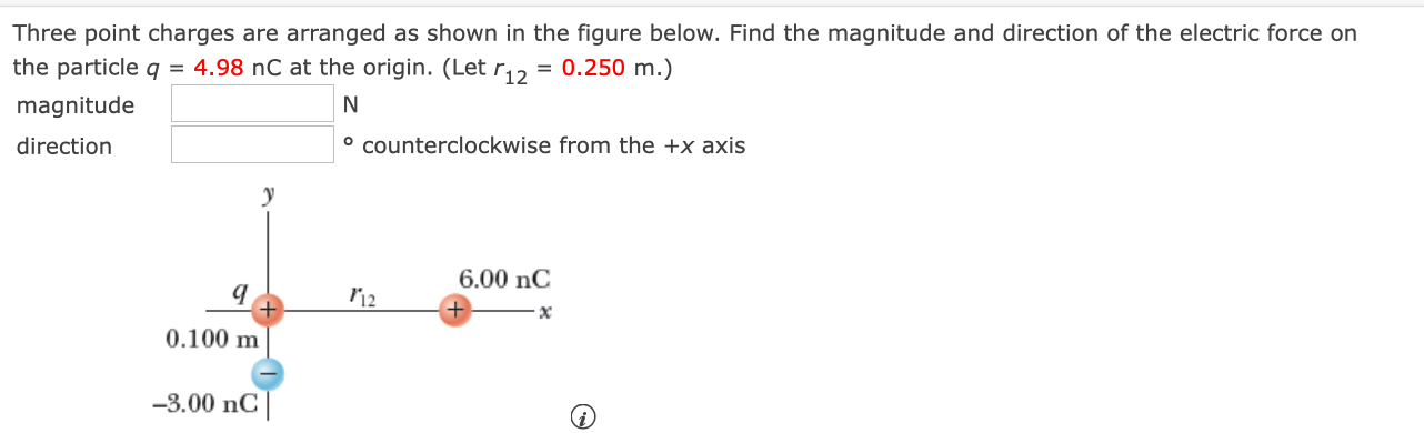 Solved Three point charges are arranged as shown in the | Chegg.com