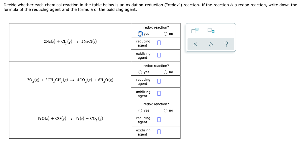 Solved Decide Whether Each Chemical Reaction In The Table Chegg Com