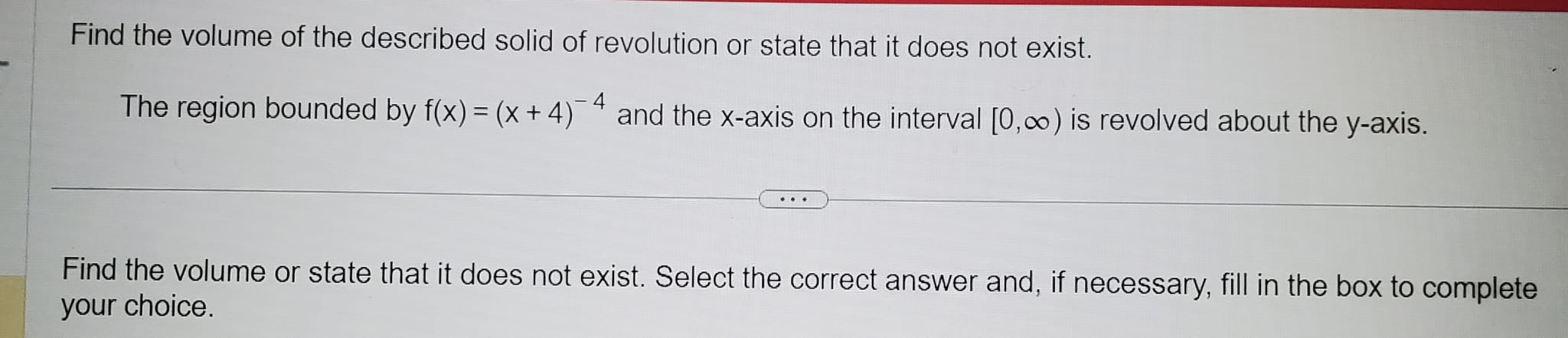 Solved Find the volume of the described solid of revolution | Chegg.com