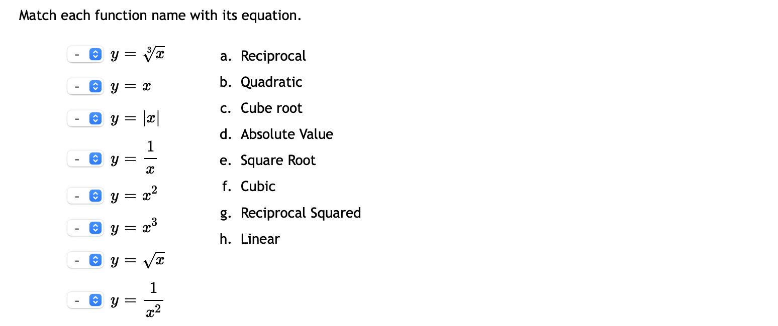 solved-match-each-function-name-with-its-equation-y-ya-a-chegg