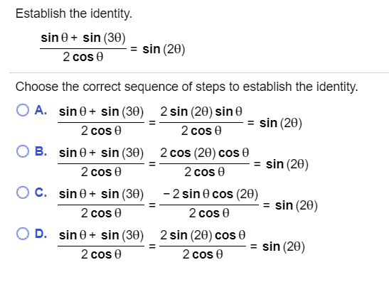 Solved Establish the identity cot-0-1 2 cot θ cot (20)- | Chegg.com