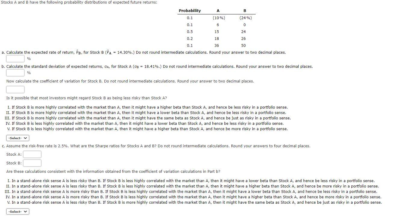 Solved B. Calculate The Standard Deviation Of Expected | Chegg.com