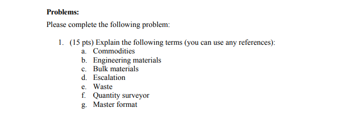 Solved Problems: Please complete the following problem 15 | Chegg.com