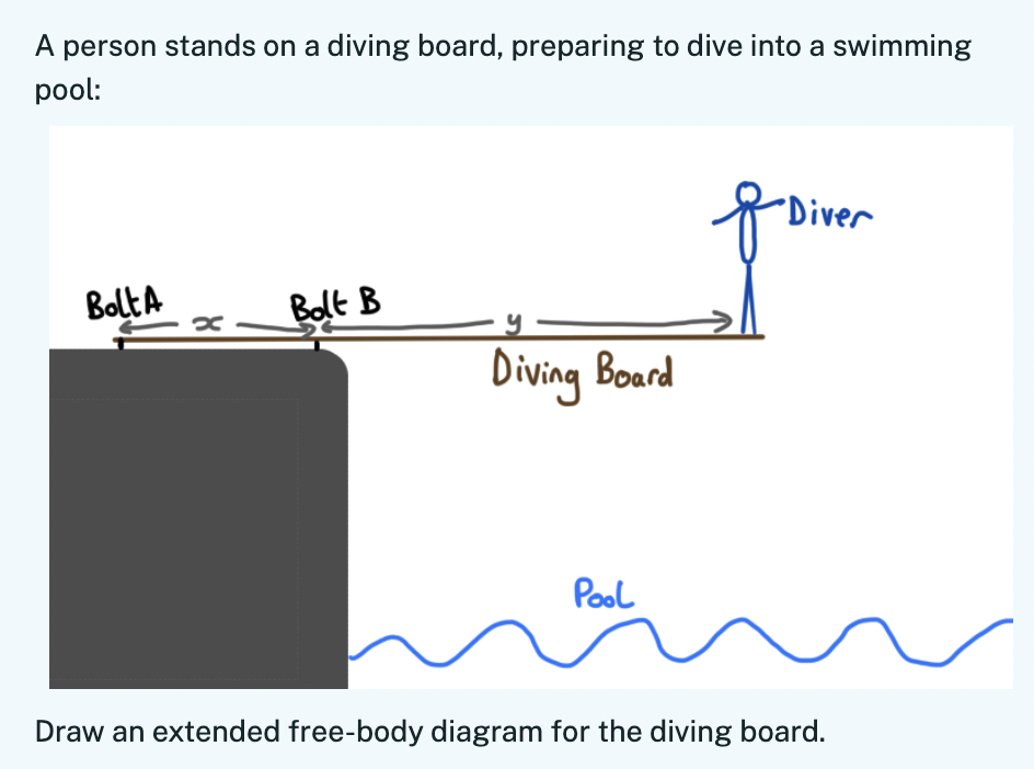 Solved A person stands on a diving board, preparing to dive