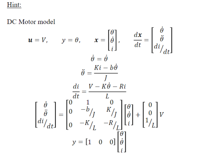 Task 1 1 State Space Representation Hint Is Given Chegg Com