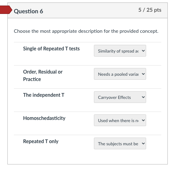Solved Question 6 25 pts Choose the most appropriate | Chegg.com