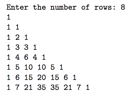 Solved Write a Python program to print Pascal s triangle for