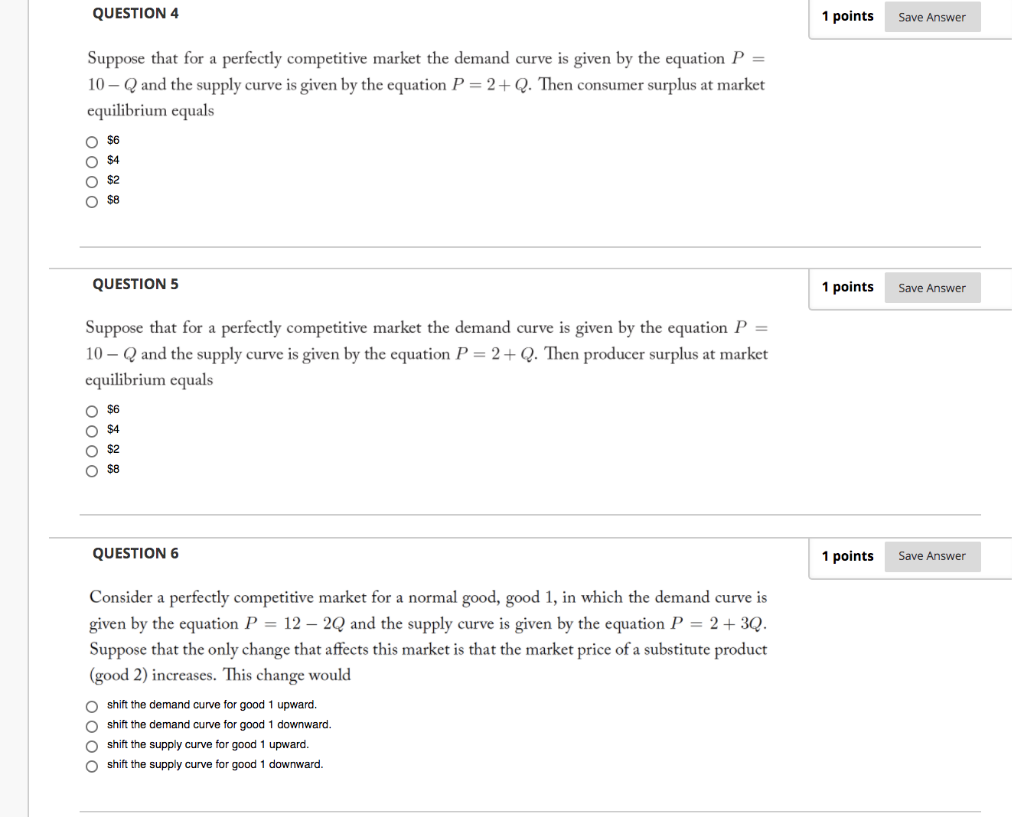 Solved QUESTION 4 1 points Save Answer Suppose that for a | Chegg.com