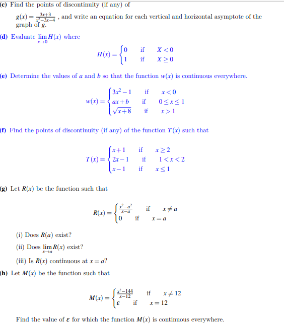 Solved C Find The Points Of Discontinuity If Any Of G Chegg Com