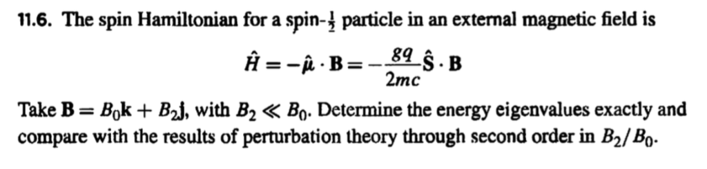 Solved The Spin Hamiltonian For A Spin 1 2 Particle In An