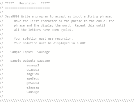 Solved 1/ Recursion ***** = I! // Java5503 Write a program | Chegg.com