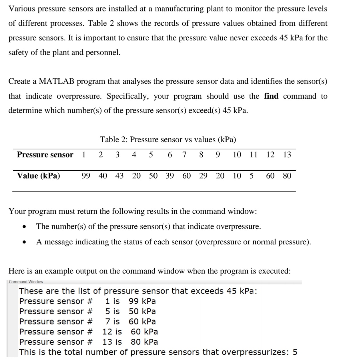 Solved Various pressure sensors are installed at a | Chegg.com