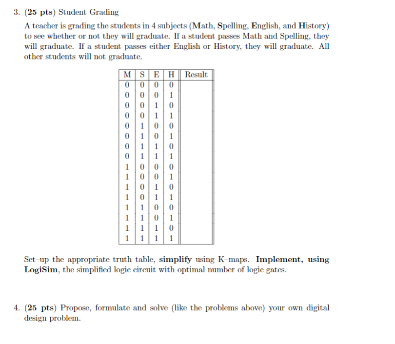 Solved 3. (25 pts) Student Grading A teacher is grading the | Chegg.com