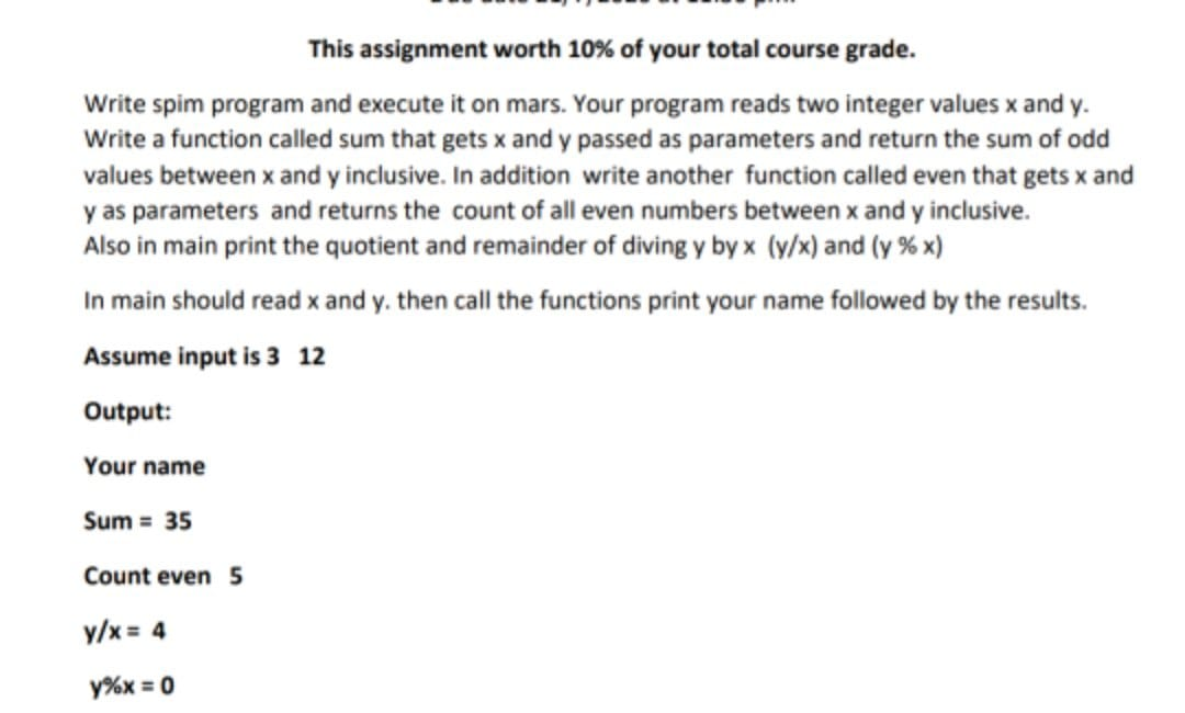 Solved This assignment worth 10% of your total course grade. | Chegg.com