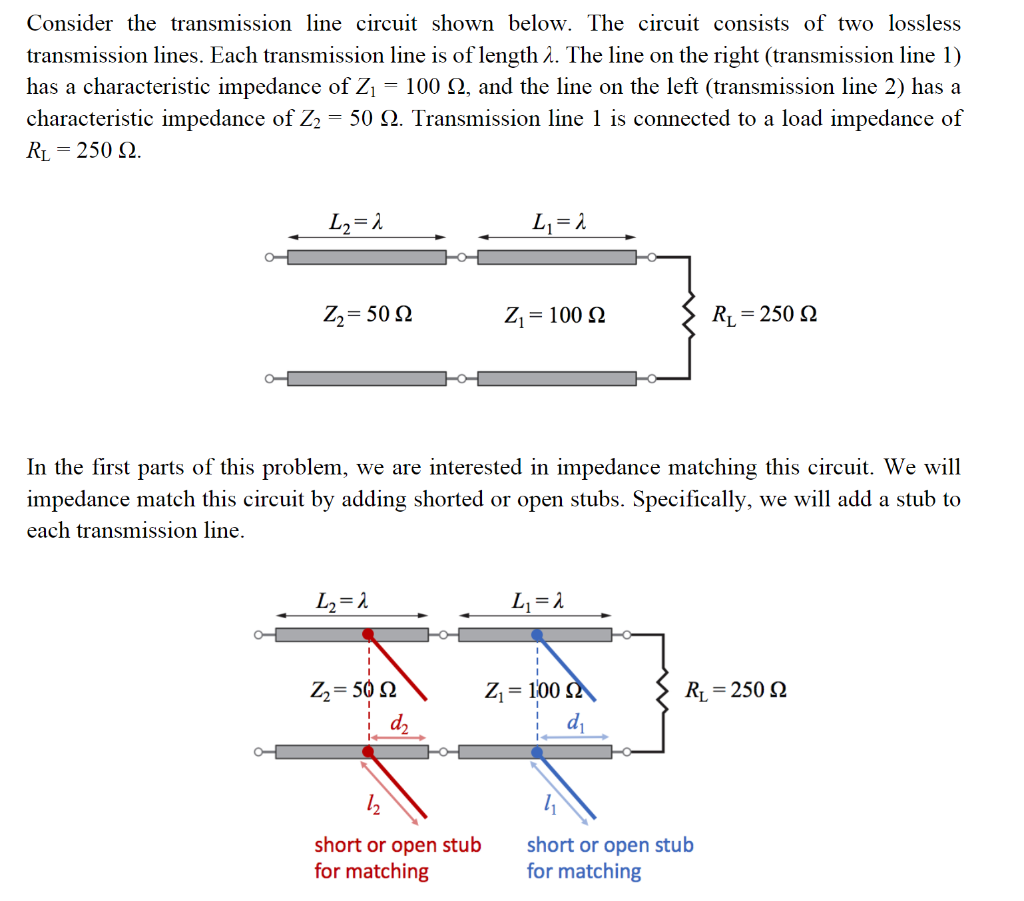 Consider the transmission line circuit shown below.